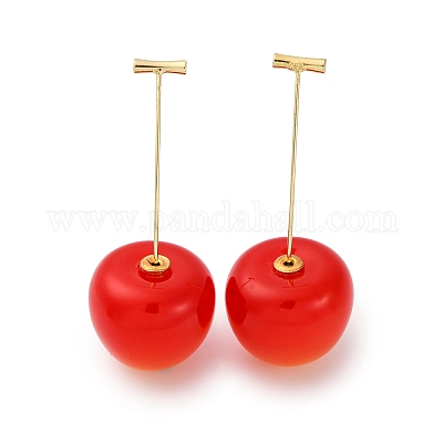 Круглые серьги-гвоздики из латуни EJEW-D325-01G-02-1