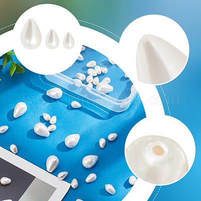 70 шт. 3 вида жемчужных бусин в форме капли BSHE-AR0001-07-1