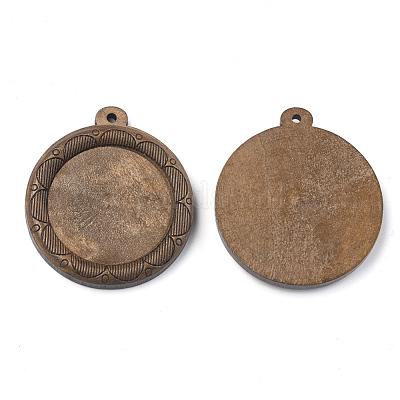 Деревянная подвеска кабошон настройки WOOD-S044-23-1