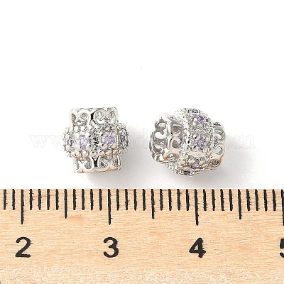 Латунные микро проложить Цирконий Европейский бисером KK-U067-07P-1