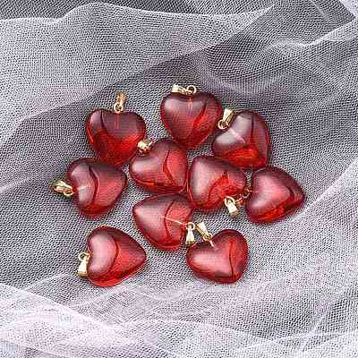 Прозрачный лак окрашенные стеклянные подвески GLAA-YW0001-98-1