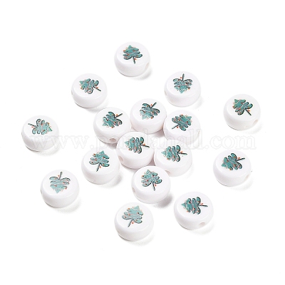 Непрозрачные акриловые бусины с рождественской тематикой OACR-R004-01M-1