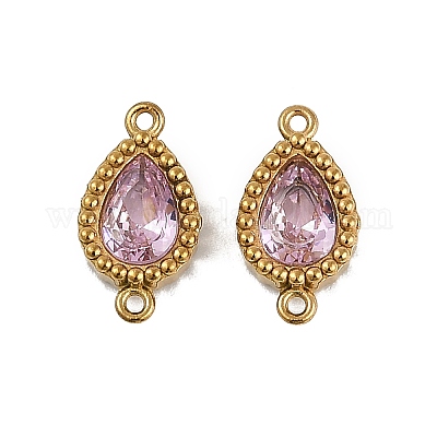 Ионное покрытие (ip) 304 нержавеющая сталь кубический цирконий каплевидные звенья соединительные подвески STAS-K256-23G-02-1