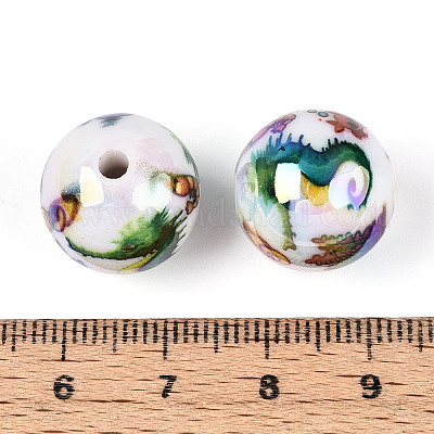 Непрозрачные акриловые бусины с принтом в виде океана MACR-T048-07D-1