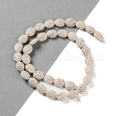 Нити бусин из натурального лавового камня G-H311-01-01-1