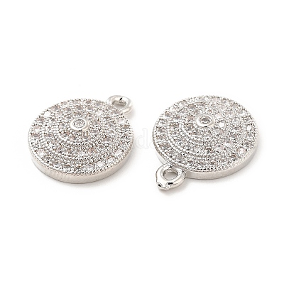 Латунные микропаве прозрачные подвески с фианитом KK-E071-16P-1