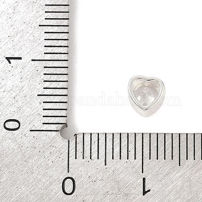 925 бусина в форме сердца из стерлингового серебра с кубическим цирконием STER-F060-03S-01-1