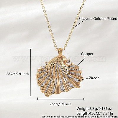 Ожерелья с подвесками Ocean Summer из латуни с прозрачными кубическими цирконами и паве FS-WG8D1A7-15-1