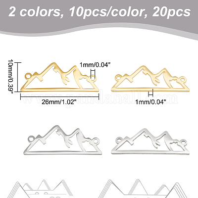 20 шт. 2-х цветные подвески-соединители из нержавеющей стали STAS-UN0047-49-1
