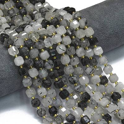 Натуральные турмализированные кварцевые бусинки G-K389-A20-01-1