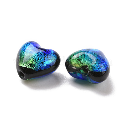 Бусины ручной работы бусины серебряной фольгой FOIL-G029-01A-1