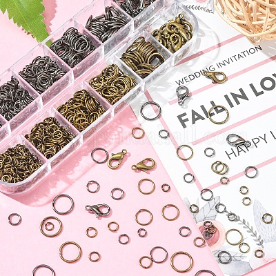 40 шт. 2 цветные застежки из цинкового сплава&nbsp;DIY-YW0006-32-1