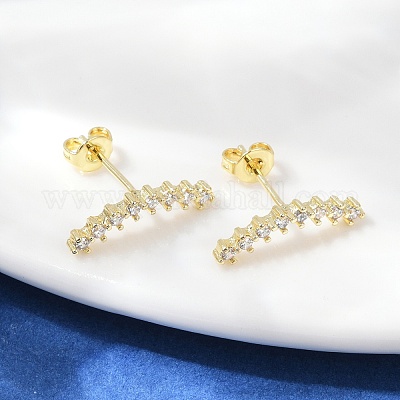 Orecchini A Perno Con Zirconia Cubica 8 Mm - Trasparenti - Chiusura A Farfalla - In Scatola Regalo