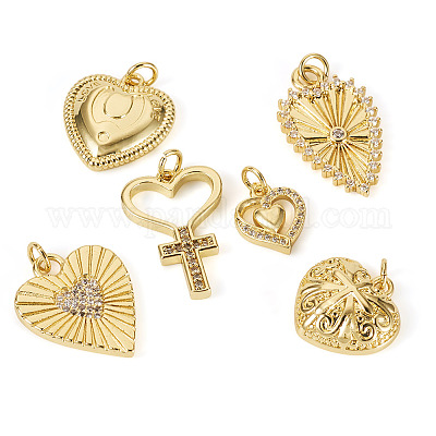 6шт 6 стиля латунные подвески KK-TA0002-23-1