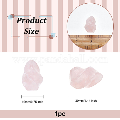 Факел украшения из натурального розового кварца&nbsp;DJEW-WH0042-08A-03-1