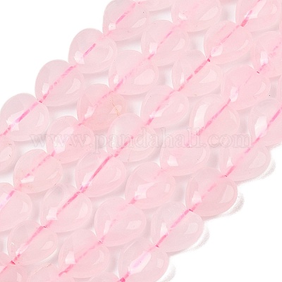 Сердце природного розовый кварц бисер пряди G-G632-02-1