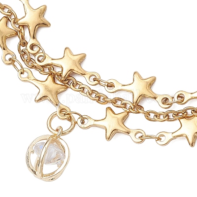 3 шт. 3 стиля многослойных браслетов из нержавеющей стали 304 BJEW-JB12241-1