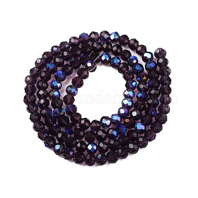 Стеклянные бусины с гальваническим покрытием  EGLA-A044-T4mm-L15-1