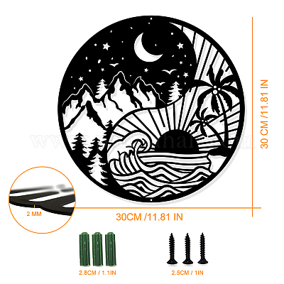 Décoration murale en fer&nbsp;HJEW-WH0020-051-1