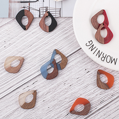 Подвески из смолы и дерева&nbsp;RESI-OL0001-08A-1