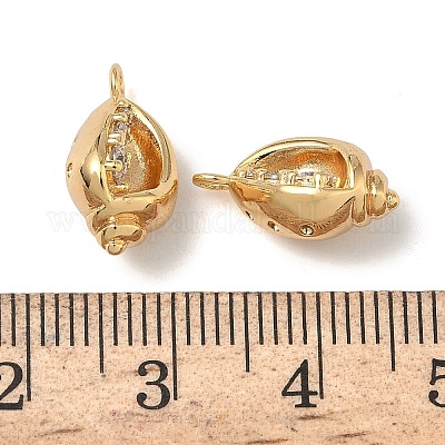 Подвески из латуни в морском стиле с микропаве из кубических цирконий KK-A280-01B-G-1