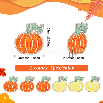 zucca termoadesiva di strass, decorazione per halloween