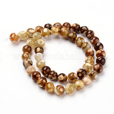Naturelles feu crépitent agate perles brins&nbsp;G-Q462-67-8mm-1