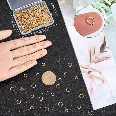 200 шт. 2 стиля латунных открытых соединительных колец для плетения кольчуги KK-CN0002-52-1