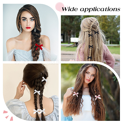 Заколки для волос из полиэстера с бантом из кожи аллигатора AJEW-CP0008-35B-1