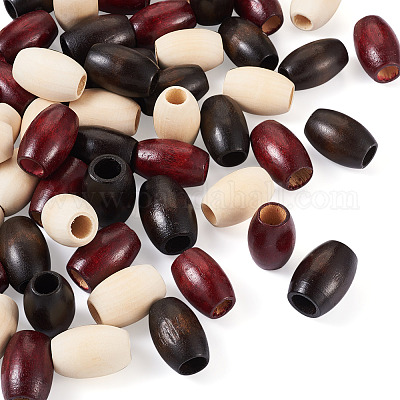 60шт 3 цвета деревянные бусины WOOD-CD0001-12-1