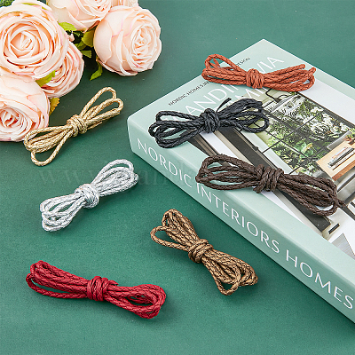 Wholesale SUPERFINDINGS 15.33 Yard 4mm Braided PU Leather Cords 7 Colors  Round Braided Genuine Leather Strap Folded Bolo Tie Cord Rope Lace for  Jewelry and Craft Designs 