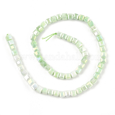 Гальванические непрозрачные стеклянные бусины EGLA-U004-02E-1