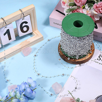 Пластиковые цепочки из искусственного жемчуга KY-WH0051-25C-1