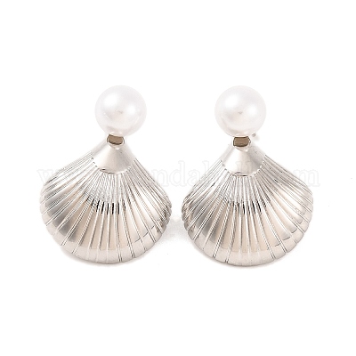 Латунь серьги EJEW-U015-14P-1