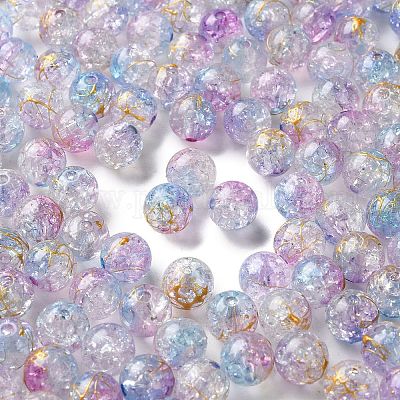 Прозрачных бусин акриловые треск DACR-D300-01B-10mm-1