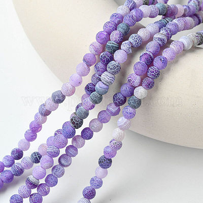 Естественные выветрившиеся агатовые бусины G-G589-6mm-06-1