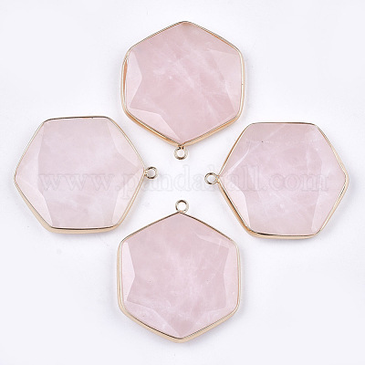 Природного розового кварца подвески G-T112-19F-1