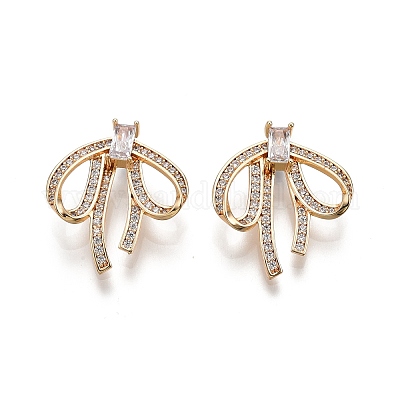 Латунные микропаве прозрачные кубические циркониевые подвески KK-C005-14G-1