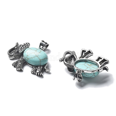 Подвеска из окрашенной синтетической бирюзы G-H083-02AS-09-1