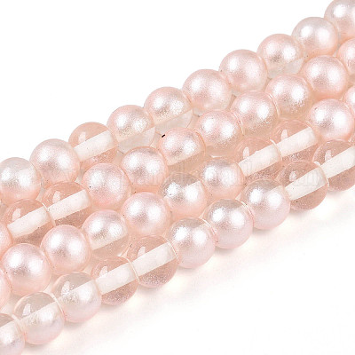 Запекание окрашенные прозрачные стеклянные бусины нити X1-DGLA-N011-6mm-03-1