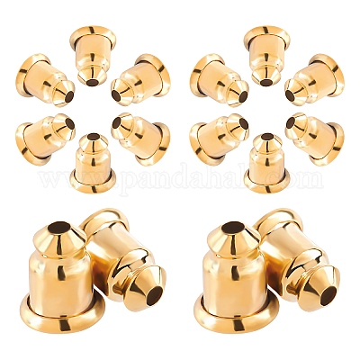 Wholesale CREATCABIN 1 Box 8pairs Bullet Locking Earring Backs for Studs  Secure Real 18K Gold Plated Ear Nuts Hypoallergenic Replacements Backings  Safely for Pierced Earrings 
