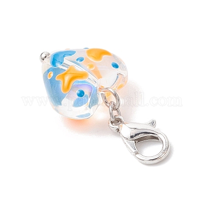 Подвеска в форме сердца из стеклянных эмалевых бусин ручной работы HJEW-JM03591-02-1