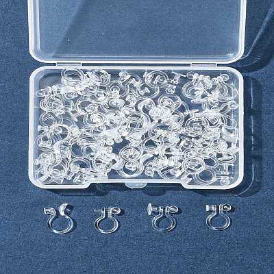 80 шт. 4 стиля фурнитуры для сережек-клипс из пластика/смолы KY-FS0001-35-1