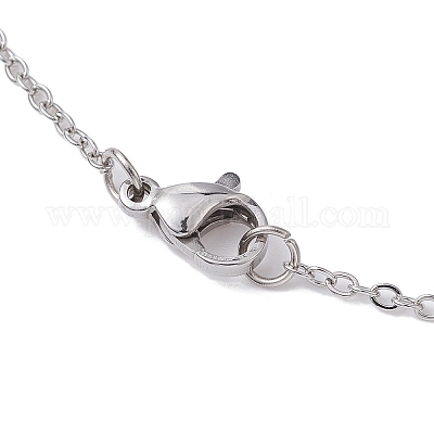 Ожерелье с подвеской в виде пули из натуральных смешанных драгоценных камней NJEW-JN04421-1