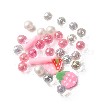 Кабошоны из полимерной глины ручной работы и пластиковые бусины для изготовления фурнитуры для бижутерии своими руками CLAY-B007-04G-1