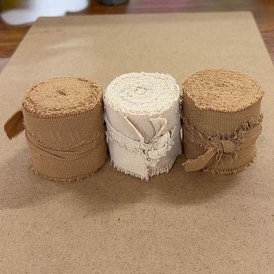 3 рулон хлопковых лент двух цветов с потертостями&nbsp;OCOR-WH0045-08C-1-1