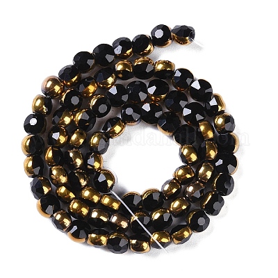 Стеклянные бусины с гальваническим покрытием  EGLA-Q128-03B-1