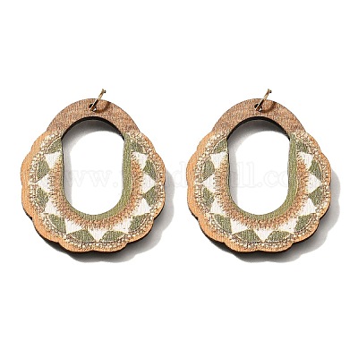 Подвески из дерева тополя с принтом FIND-B045-23A-1