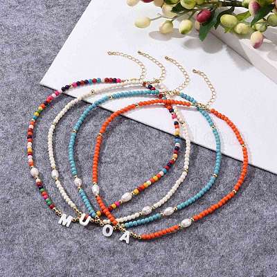 Ожерелья с подвесками из натуральных ракушек NJEW-JN03405-1