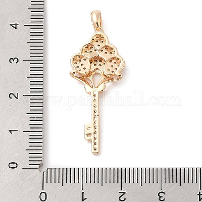 Латунные микропаве прозрачные подвески с фианитом KK-S388-02G-02-1